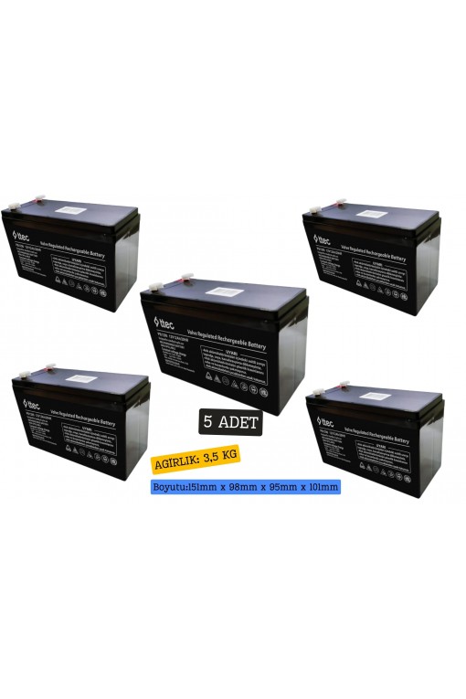 ttec 12V 12Ah BASE Bakımsız Kuru Akü 5 Adet ttec 12V 12Ah BASE Bakımsız Kuru Akü 5 Adet
